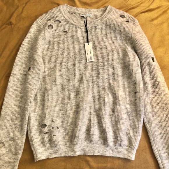 Distressed Grey Knit Sweater - Picture 2 of 5
